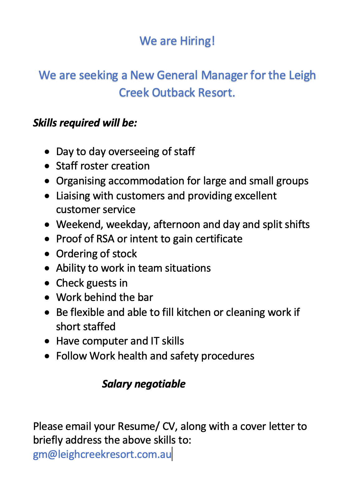 Home l Leigh Creek l Flinders Ranges Leigh Creek Outback Resort